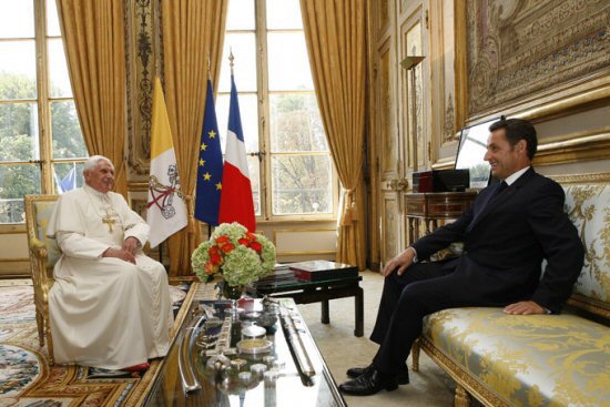 le Pape Benoît XVI et Président Sarkozy, 12 Sept 2008
